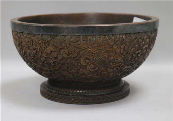 A 19th century Indian carved rosewood bowl